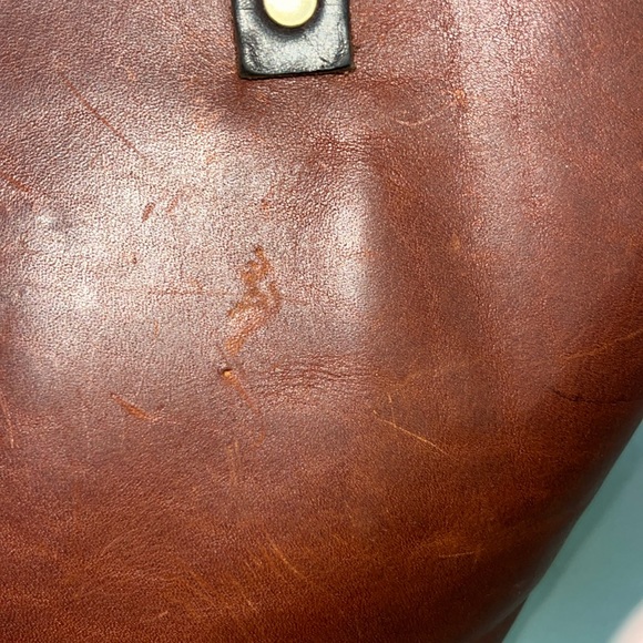 Pre loved Portland Leather Large Zip Tote in Cognac - Picture 5 of 8